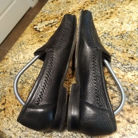 Alan Payne Black Bergamo Deerskin & Lizard Loafers Antique Sz 9 A main image 9